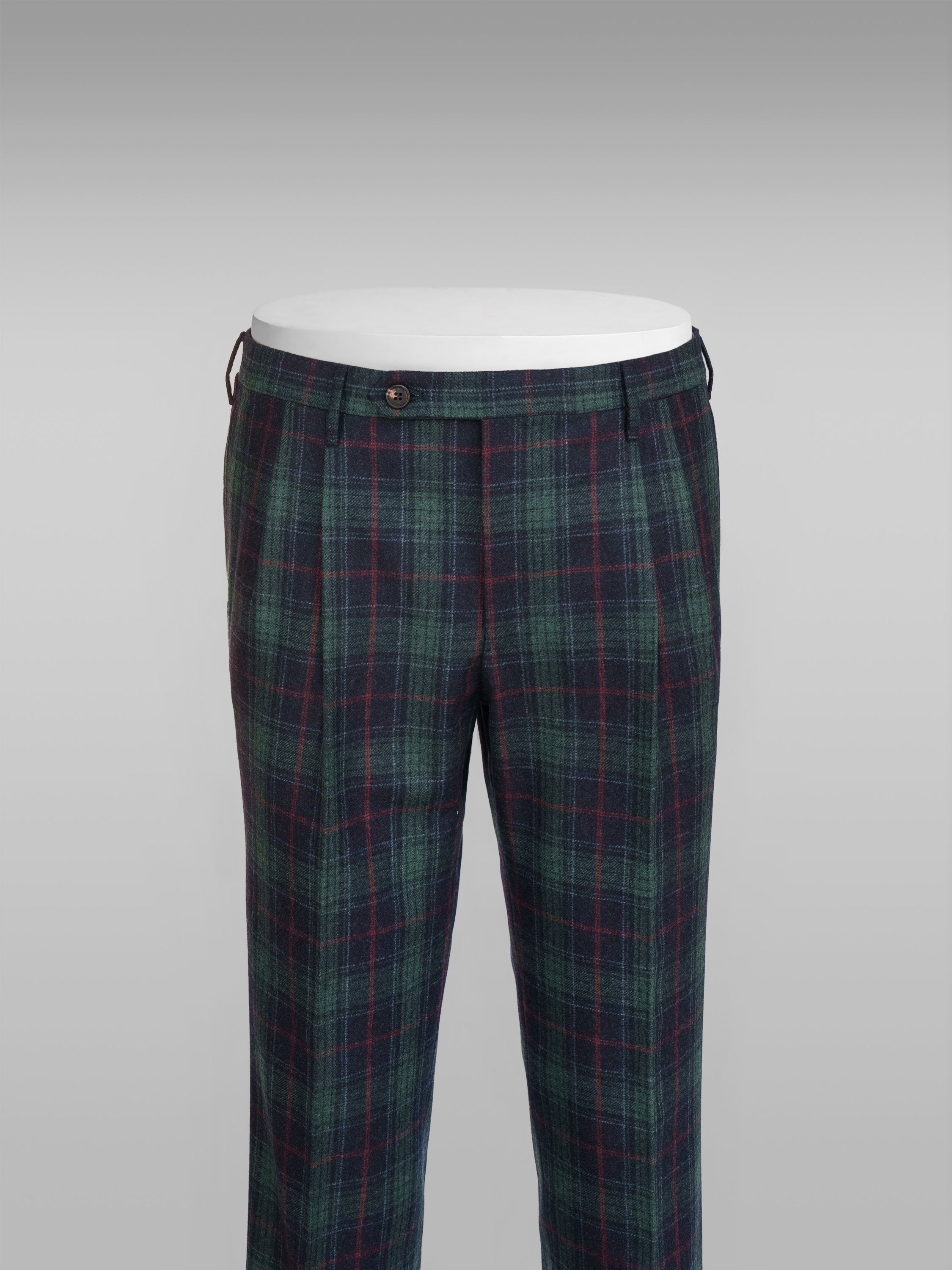 Green check flannel trousers WINTER